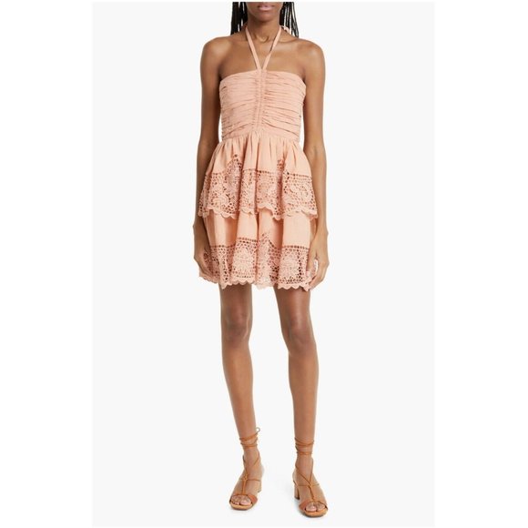 ULLA JOHNSON SAVANNAH LINEN COTTON BLEND AZALEA MINI DRESS sz 6 - Picture 3 of 5